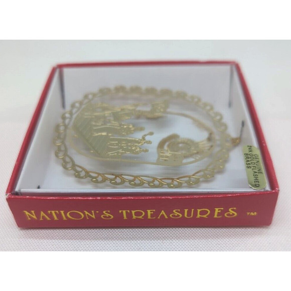 2004 Salvation Army 24K Gold Flashed Brass Christmas Ornament 3-D Dangler Cutout - Picture 4 of 5